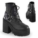 Assault-101 Black Vegan Leather Demonia Colombia - Image 6