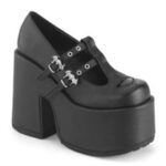 Camel-55 Black Vegan Leather Zapatos Demonia - Image 6