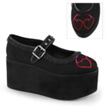 Click-02-1 Zapatos Demonia Black Canvas
