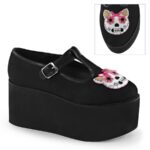 Click-04-1 Black Canvas Zapatos Demonia