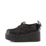 Creeper-212 Zapatos Demonia Black Vegan Leather-Lace - Image 4