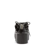 Creeper-212 Zapatos Demonia Black Vegan Leather-Lace - Image 5