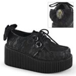 Creeper-212 Zapatos Demonia Black Vegan Leather-Lace - Image 6