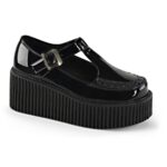 Creeper-214 Black Patent Zapatos Demonia