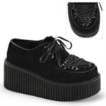 Creeper-216 Zapatos Demonia Black Vegan Suede - Image 6