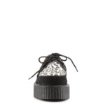 Creeper-400 Zapatos Demonia Black Suede-Cheetah Fur - Image 3