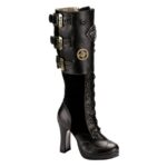 Crypto-302 Demonia Colombia Black Vegan Leather-Microfiber - Image 2
