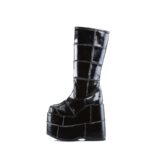 Demonia Colombia Black Patent Stack-301 - Image 4