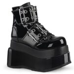 Demonia Colombia Black Patent-Vegan Leather Bear-104