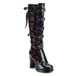 Demonia Colombia Black-Red Vegan Leather Crypto-106
