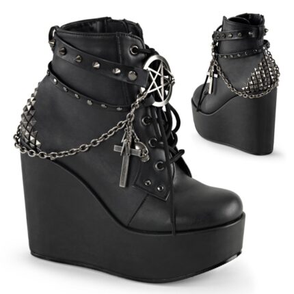 Demonia Colombia Black Vegan Leather Poison-101