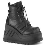 Demonia Colombia Black Vegan Leather Stomp-13 - Image 2