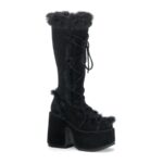 Demonia Colombia Black Vegan Suede Camel-311 - Image 2