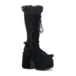 Demonia Colombia Black Vegan Suede Camel-311 - Image 6