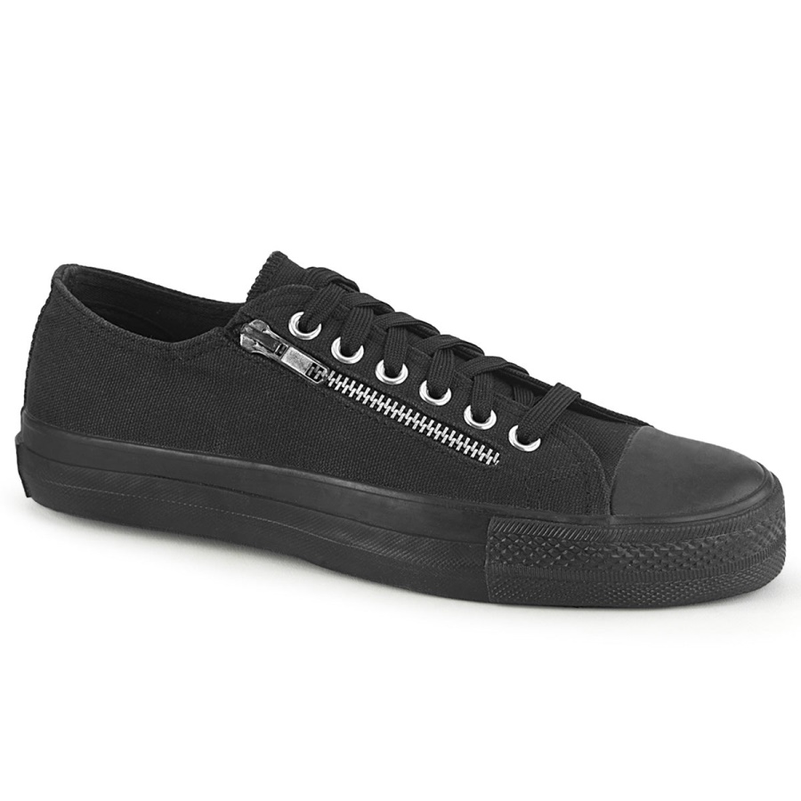 deviant_06_black_canvas_zapatos_demonia.jpg Deviant-06 Black Canvas Zapatos Demonia - Image 1