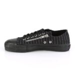 Deviant-06 Zapatos Demonia Black Canvas-White Pinstripes - Image 4