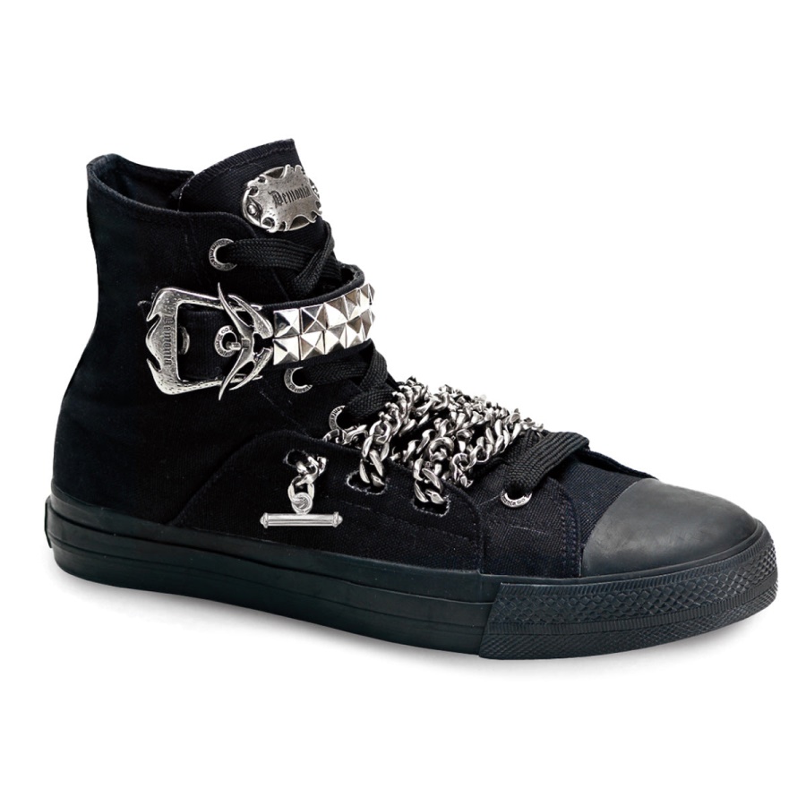 deviant_110_black_canvas_zapatos_demonia.jpg Deviant-110 Black Canvas Zapatos Demonia - Image 1