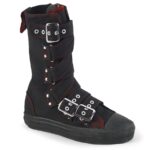 Deviant-207 Zapatos Demonia Black Canvas-Red - Image 2