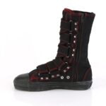 Deviant-207 Zapatos Demonia Black Canvas-Red - Image 4