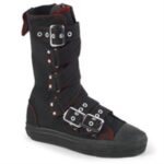 Deviant-207 Zapatos Demonia Black Canvas-Red - Image 6