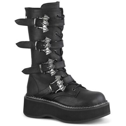 Emily-322 Demonia Colombia Black Vegan Leather