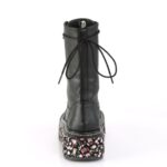 Emily-350 Black Vegan Leather-Floral Fabric Demonia Colombia - Image 5