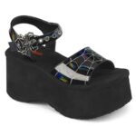 Funn-10 Black Holo Patent Zapatos Demonia - Image 2