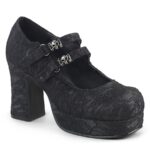 Gothika-09 Black Satin-Lace Zapatos Demonia - Image 2