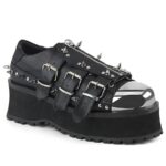 Gravedigger-03 Black Vegan Leather Zapatos Demonia