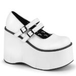 Kera-08 White Vegan Leather Zapatos Demonia - Image 2