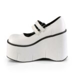 Kera-08 White Vegan Leather Zapatos Demonia - Image 4