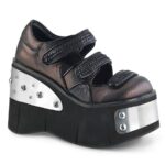 Kera-13 Zapatos Demonia Black-Pewter Vegan Leather - Image 2