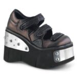 Kera-13 Zapatos Demonia Black-Pewter Vegan Leather - Image 6