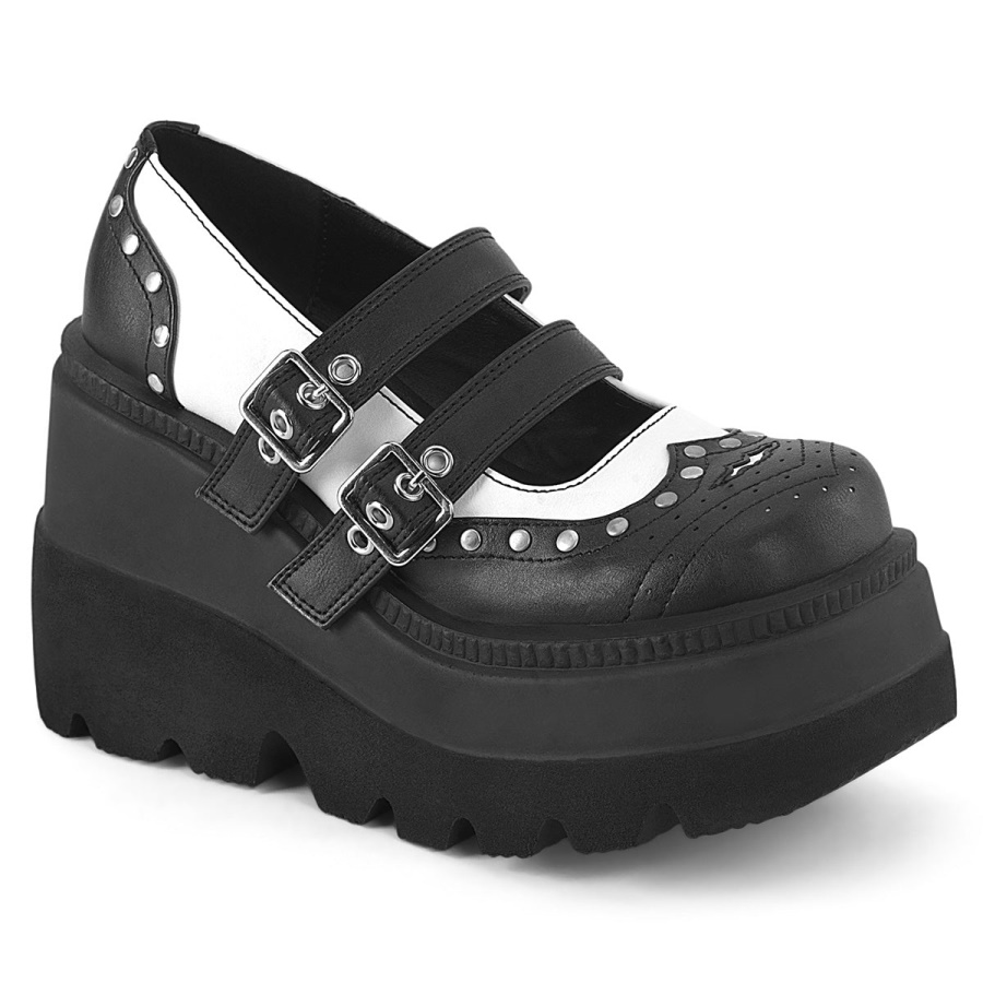 shaker_27_black_white_vegan_leather_zapatos_demonia.jpg Shaker-27 Black-White Vegan Leather Zapatos Demonia - Image 1