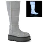 Slacker-230 Demonia Colombia Gray Reflective Vegan Leather - Image 6