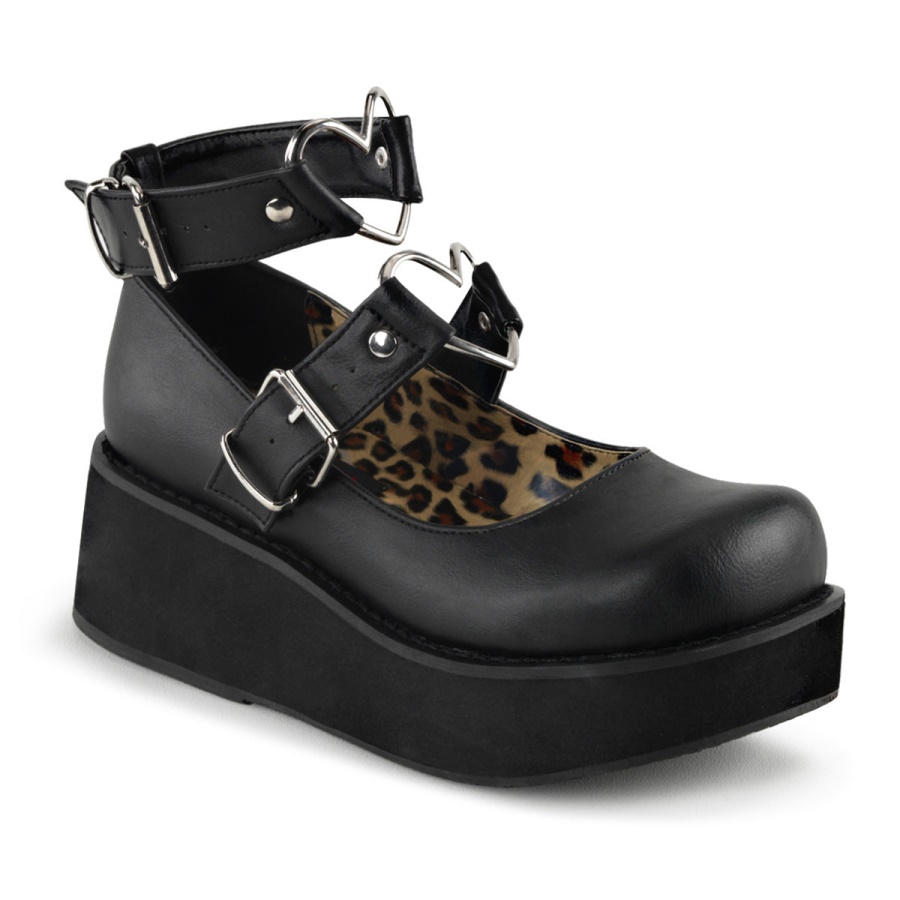 sprite_02_black_vegan_leather_zapatos_demonia.jpg Sprite-02 Black Vegan Leather Zapatos Demonia - Image 1