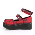 Sprite-02 Zapatos Demonia Red Plaid Fabric - Image 4
