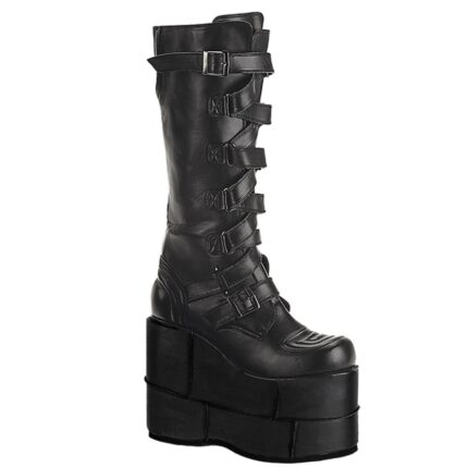 Stack-308 Black Vegan Leather Demonia Colombia