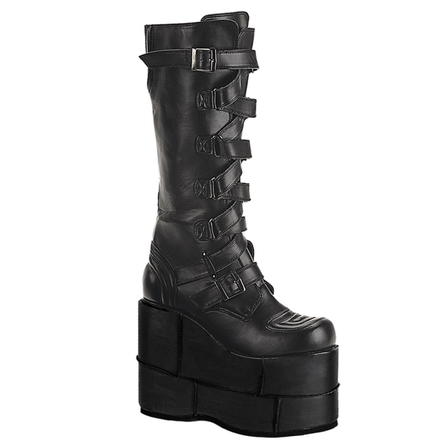 stack_308_black_vegan_leather_demonia_colombia.jpg Stack-308 Black Vegan Leather Demonia Colombia - Image 1