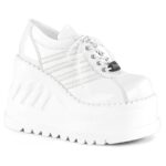 Stomp-08 Zapatos Demonia White Vegan Leather - Image 2