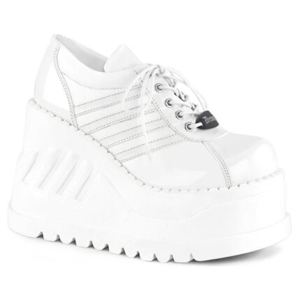 Stomp-08 Zapatos Demonia White Vegan Leather