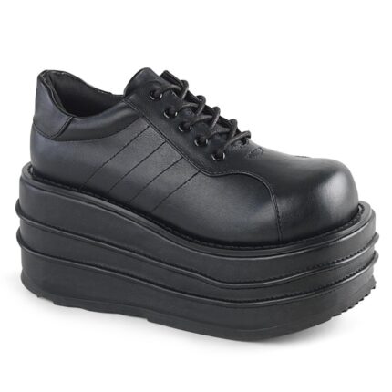 Tempo-08 Black Vegan Leather Zapatos Demonia