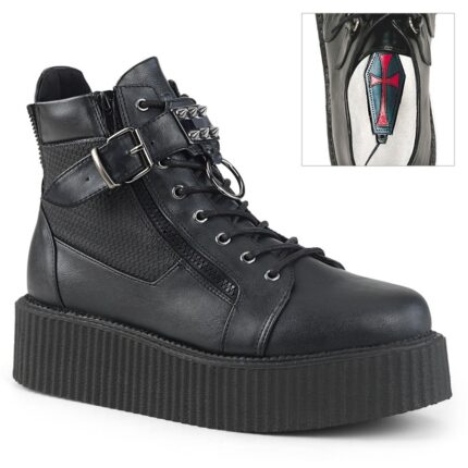 V-Creeper-566 Zapatos Demonia Black Vegan Leather