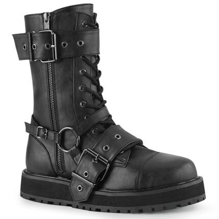 Valor-220 Black Vegan Leather Zapatos Demonia