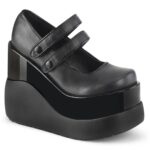 Void-37 Black Vegan Leather-Patent Zapatos Demonia - Image 2