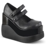 Void-37 Black Vegan Leather-Patent Zapatos Demonia - Image 6
