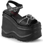 Wave-09 Zapatos Demonia Black Vegan Leather - Image 2