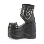 Wave-22 Black Vegan Leather Zapatos Demonia - Image 4