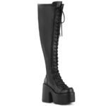 Zapatos Demonia Black Stretch Vegan Leather Camel-300Wc