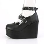 Zapatos Demonia Black Vegan Leather Poison-99-1 - Image 4